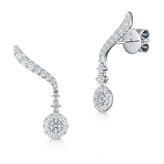 Hearts On Fire 18K White Gold Vela 0.80cttw Diamond Drop Earrings Hearts On Fire 18K White Gold Vela 0.80cttw Diamond Drop Earrings