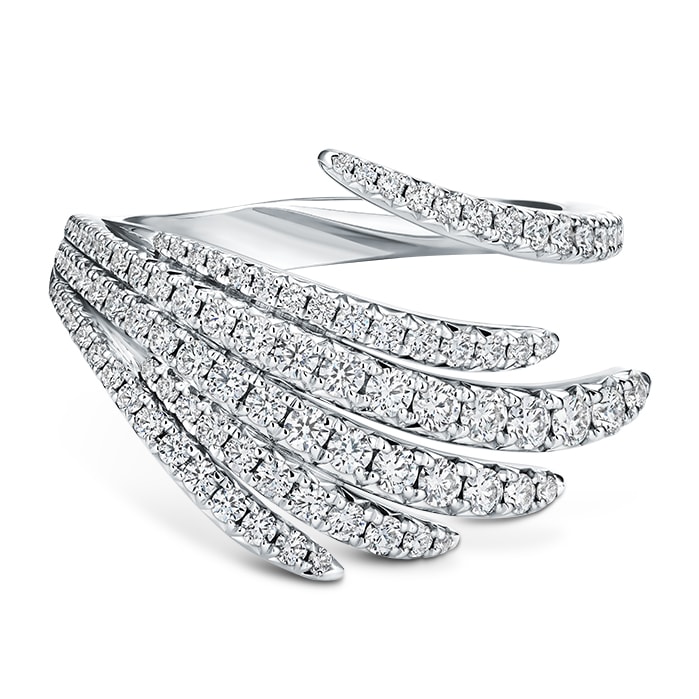 Hearts On Fire 18K White Gold Vela 0.90cttw Diamond Cocktail Ring - Size 6.5