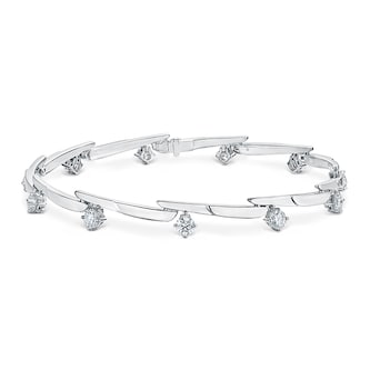Hearts On Fire 18K White Gold Vela Crossover 1.30cttw Diamond Bangle Hearts On Fire 18K White Gold Vela Crossover 1.30cttw Diamond Bangle