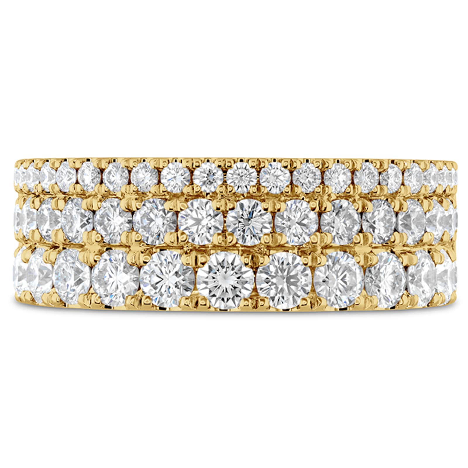 Hearts On Fire 18K Yellow Gold Grace Triple Row 1.56cttw Diamond Ring - Size 6.5