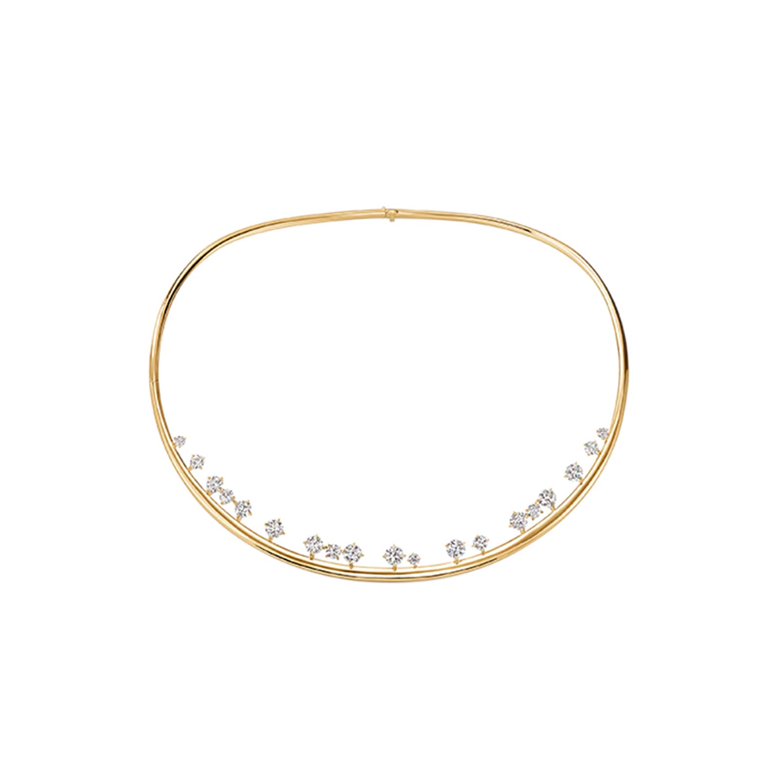 Hearts On Fire 18K Yellow Gold Barre Floating Diamond Choker Necklace Hearts On Fire 18K Yellow Gold Barre Floating Diamond Choker Necklace