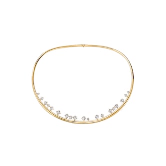 Hearts On Fire 18K Yellow Gold Barre Floating Diamond Choker Necklace