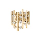 Hearts On Fire 18K Yellow Gold Barre Multi Row Diamond Ring - Size 7.5