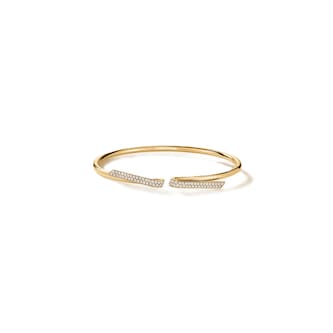 Hearts on Fire 18K Yellow Gold Inside Out 0.50cttw Diamond Flexi Flip Bangle - Size Medium