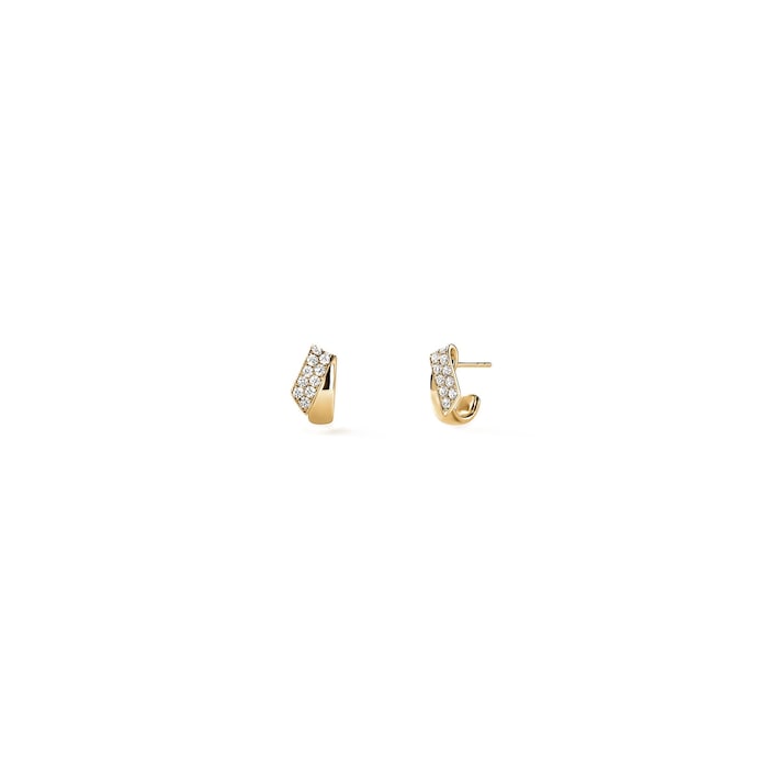 Hearts on Fire 18K Yellow Gold Inside Out 0.40cttw Diamond Flip Huggie Earrings
