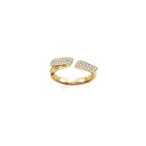 Hearts on Fire 18K Yellow Gold Inside Out 0.15cttw Diamond Flip Open Ring - Ring Size 6.5