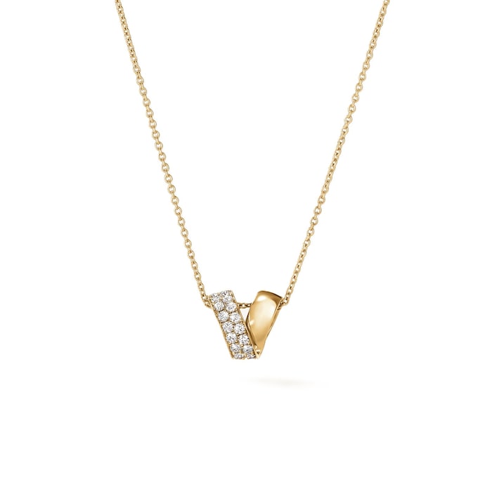 Hearts on Fire 18K Yellow Gold Inside Out 0.40cttw Diamond Pendant Necklace
