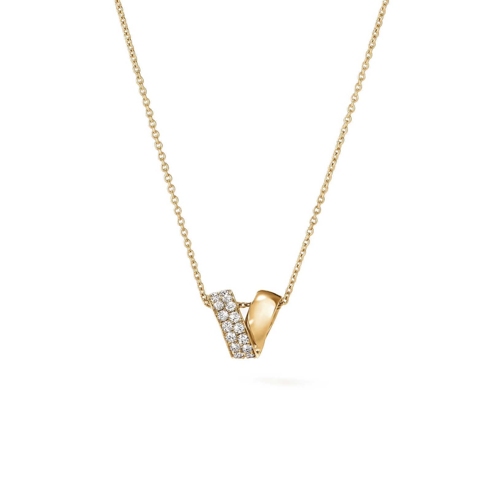 Hearts on Fire 18K Yellow Gold Inside Out 0.40cttw Diamond Pendant Necklace