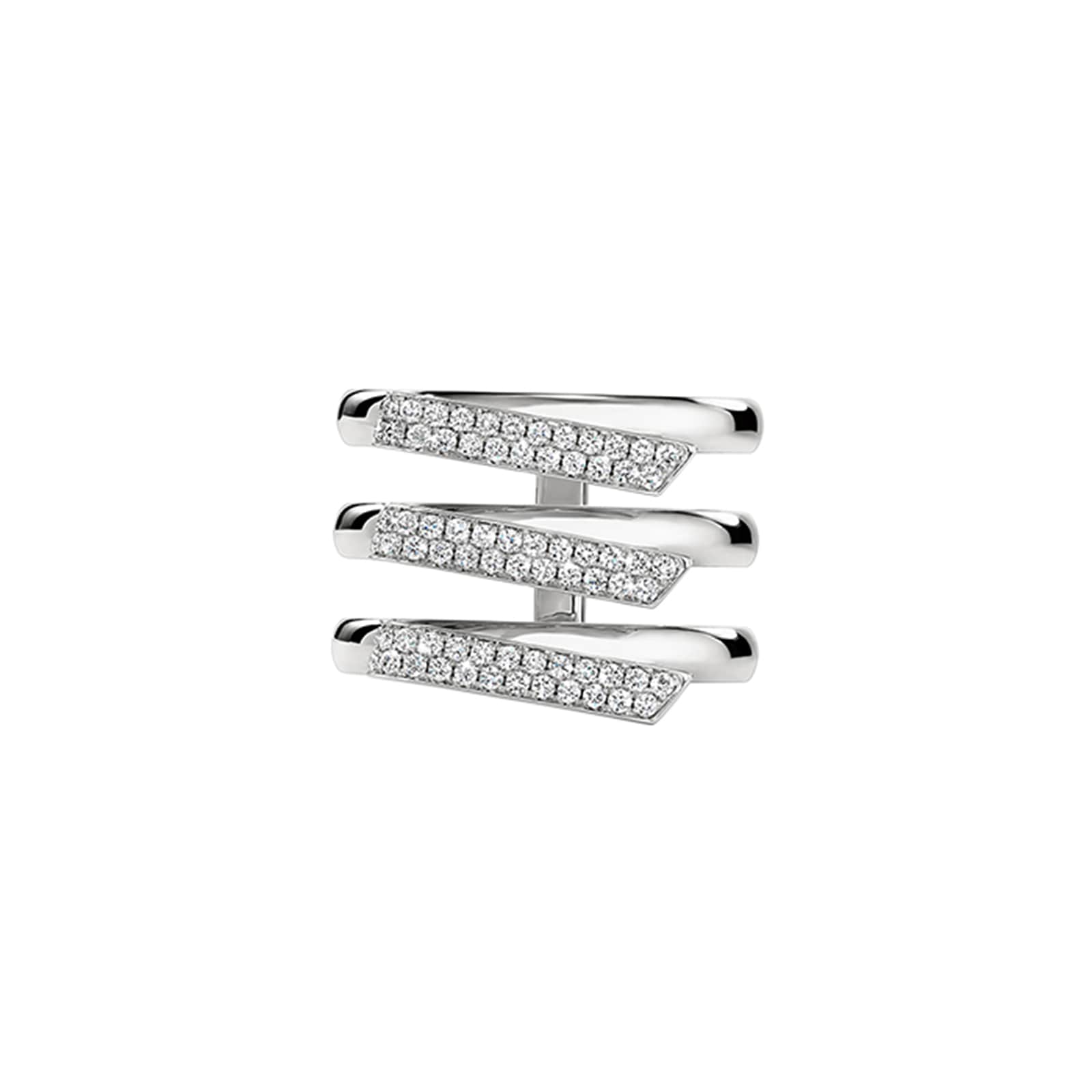Hearts On Fire 18K White Gold Inside/Out Diamond Trio Band Ring - Size 8.5 Hearts On Fire 18K White Gold Inside/Out Diamond Trio Band Ring - Size 8.5