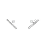 Hearts On Fire 18K White Gold Barre Floating Single Diamond Climber Earrings