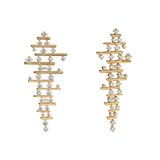 Hearts On Fire 18K Yellow Gold Barre Multi Row Diamond Drop Earrings