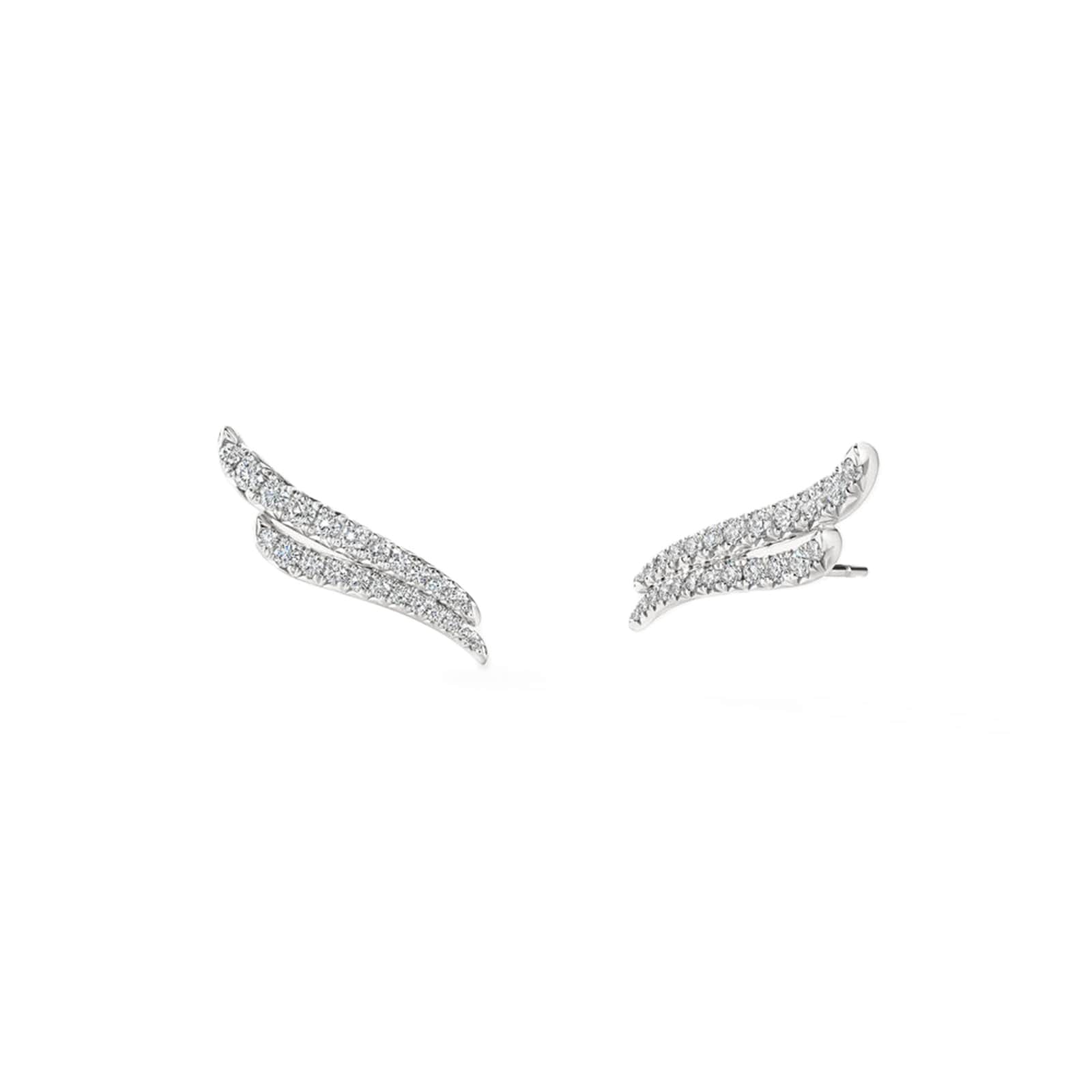 Hearts on Fire 18K White Gold Vela 0.45cttw Diamond Double Row Climber Earrings