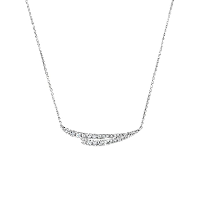 Hearts on Fire 18K White Gold Vela 0.40cttw Diamond 2 Row Necklace