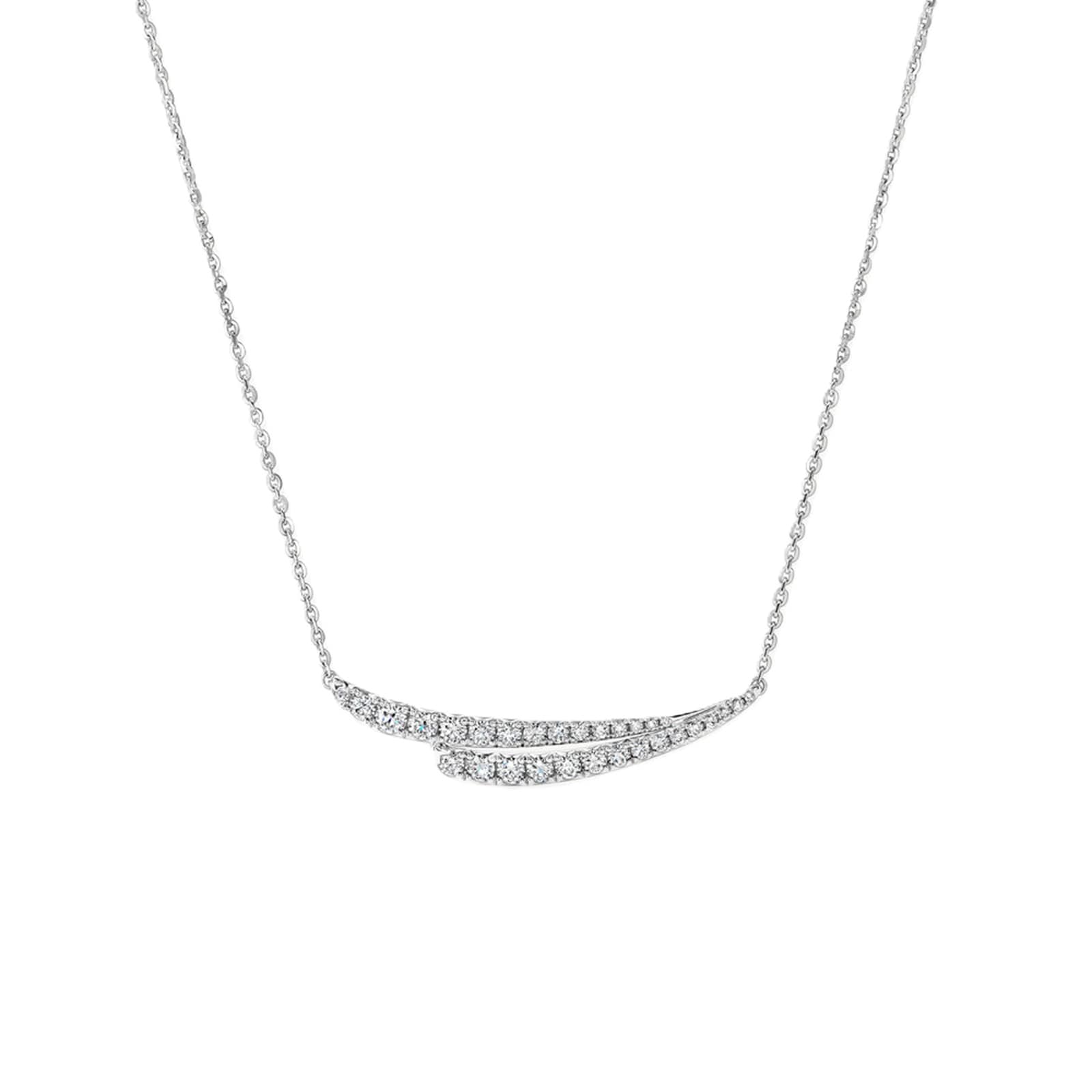Hearts on Fire 18K White Gold Vela 0.40cttw Diamond 2 Row Necklace