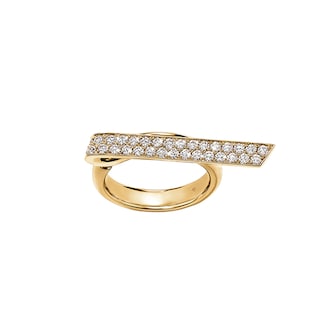 Hearts On Fire 18K Yellow Gold Inside/Out Diamond Elongated Flip Ring - Size 6.5