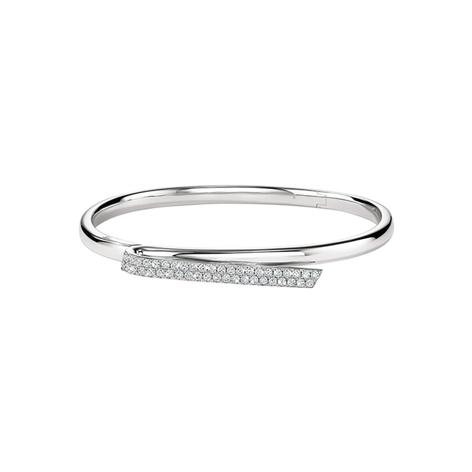 Hearts On Fire 18K White Gold Inside/Out Diamond Flip Bangle