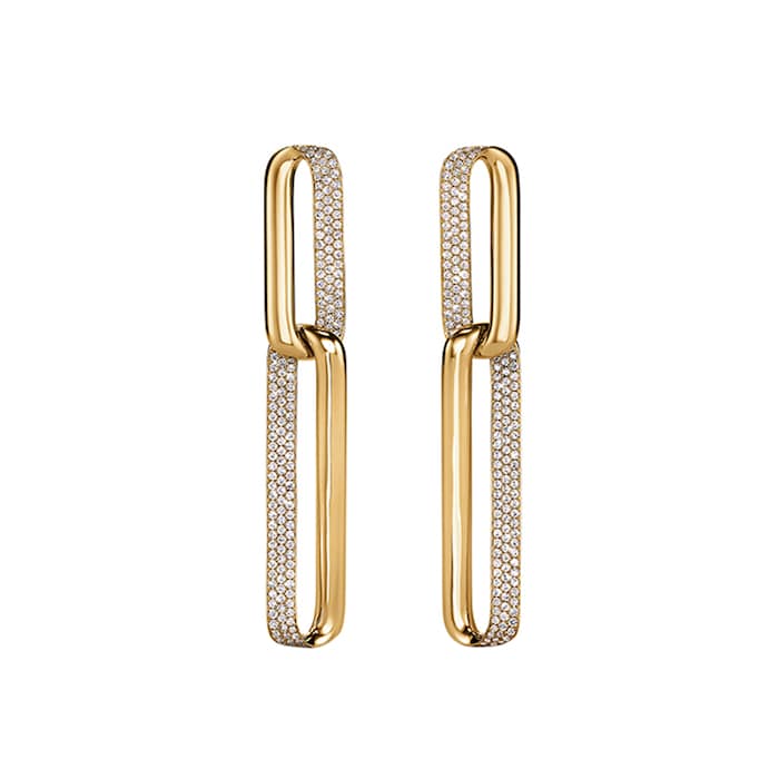 Hearts On Fire 18K Yellow Gold Inside/Out Diamond Link Drop Earrings