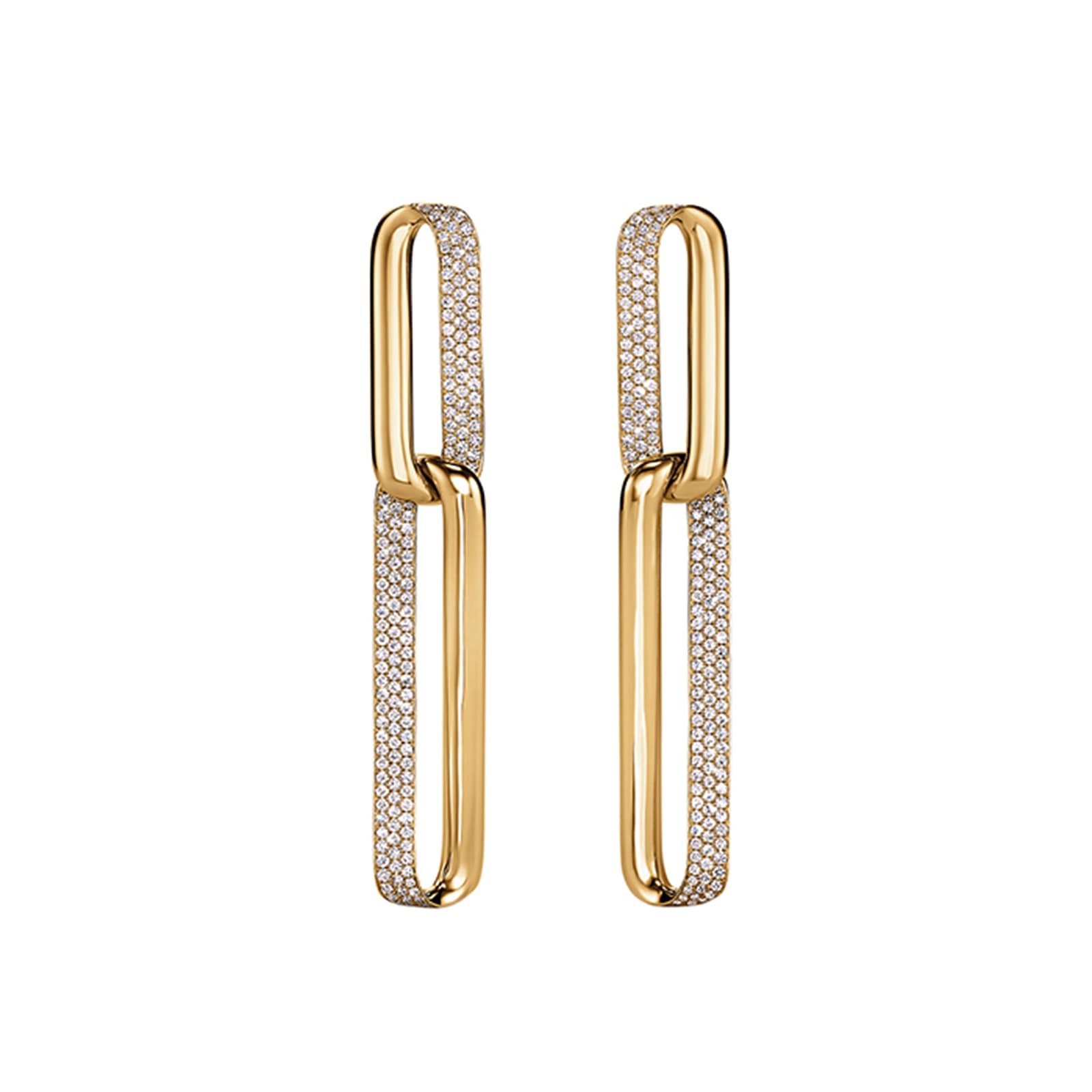 Hearts On Fire 18K Yellow Gold Inside/Out Diamond Link Drop Earrings Hearts On Fire 18K Yellow Gold Inside/Out Diamond Link Drop Earrings