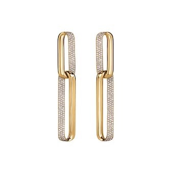Hearts On Fire 18K Yellow Gold Inside/Out Diamond Link Drop Earrings