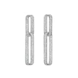 Hearts On Fire 18K White Gold Inside/Out Pave Diamond Link Drop Earrings