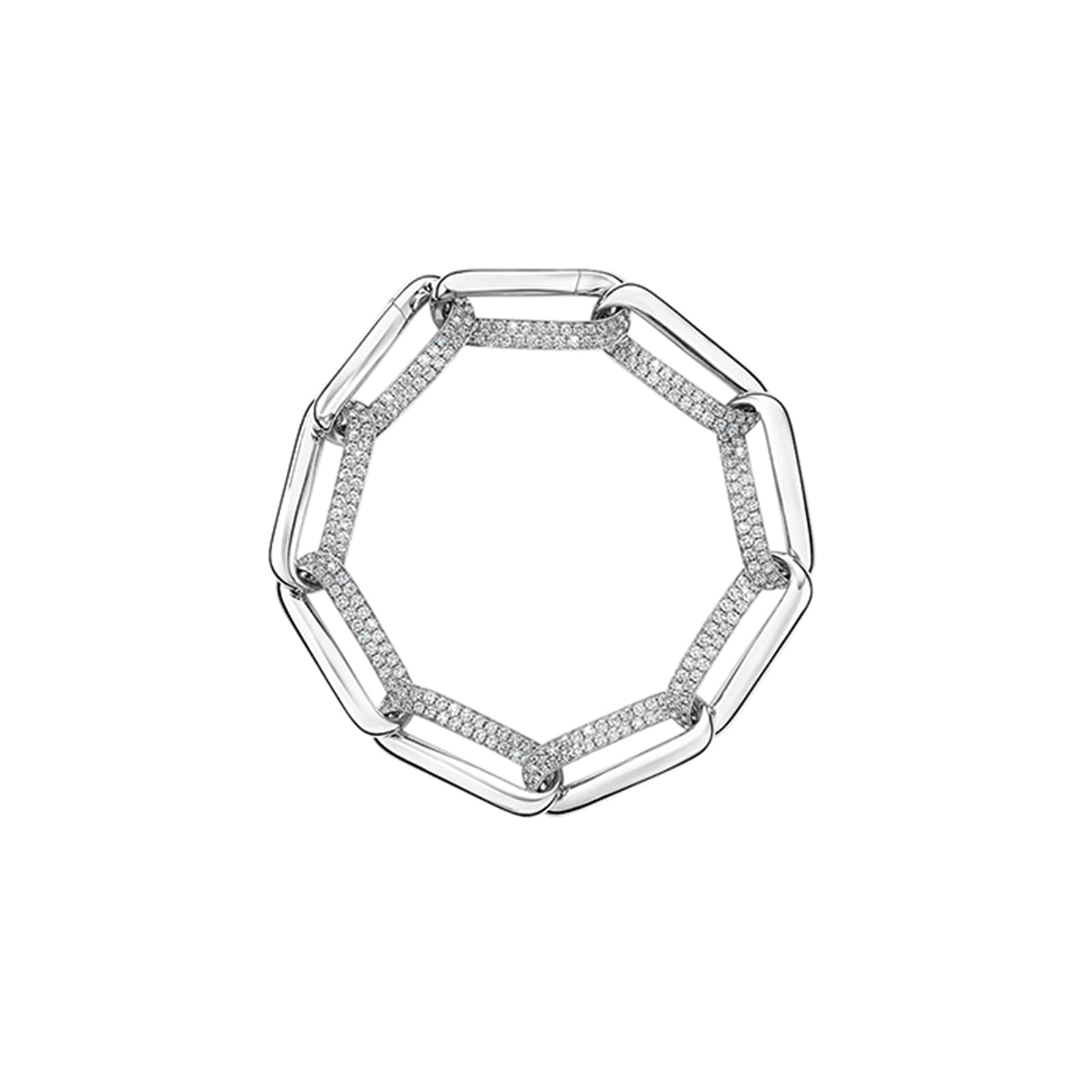 Hearts On Fire 18K White Gold Inside/Out Diamond Link Bracelet