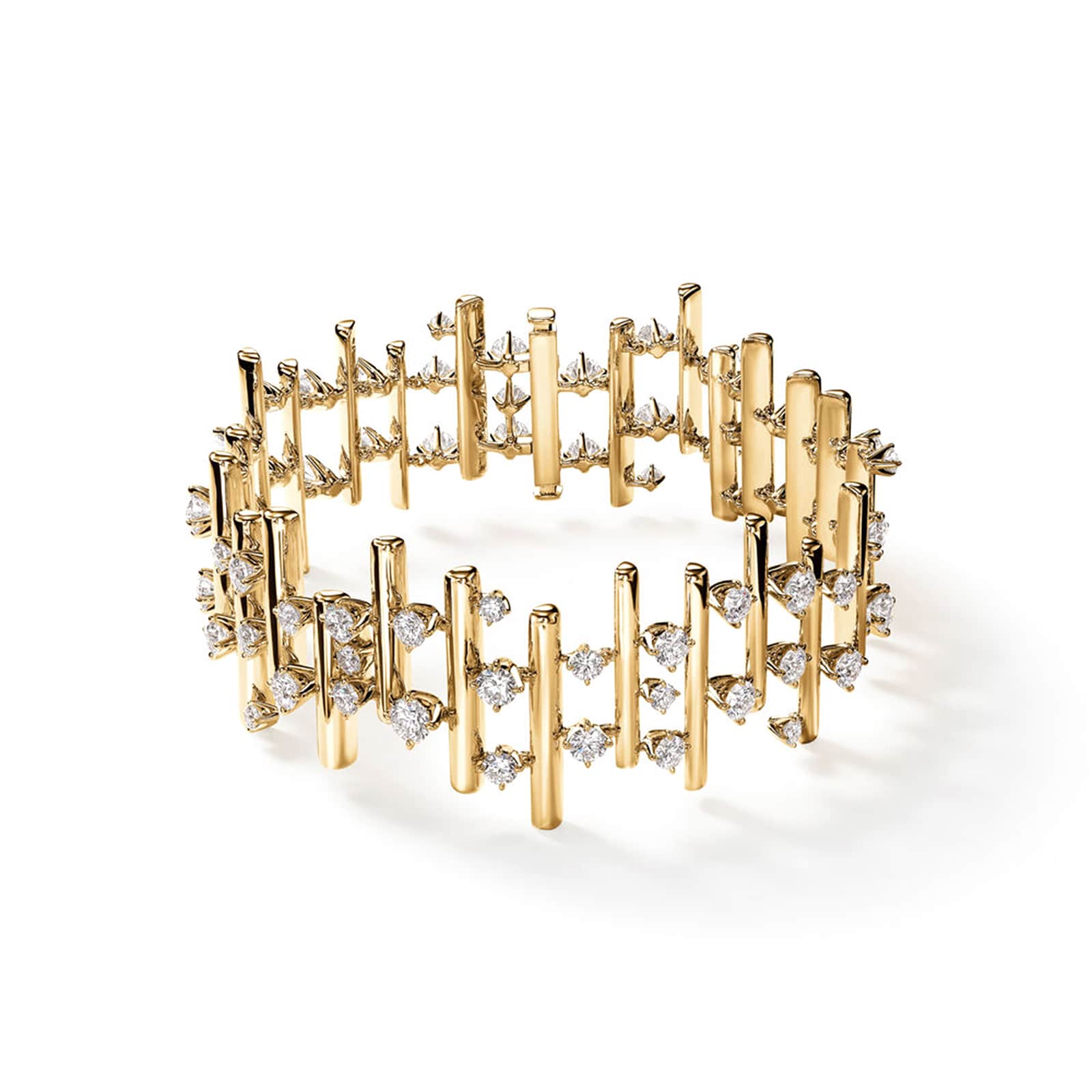 Hearts On Fire 18K Yellow Gold Barre Multi Row Diamond Bracelet Hearts On Fire 18K Yellow Gold Barre Multi Row Diamond Bracelet