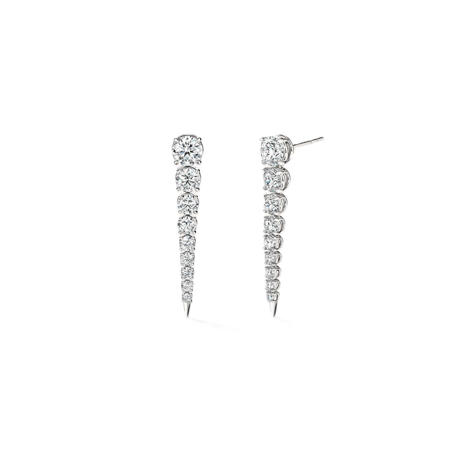 Hearts on Fire 18K White Gold Icicle 3.30cttw Diamond Drop Earrings