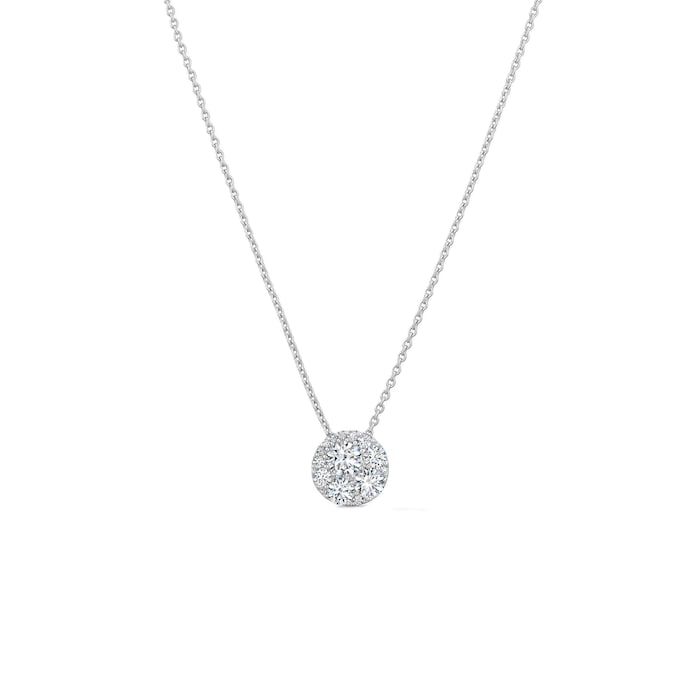 Hearts on Fire 18K White Gold Tessa 1.53cttw Diamond Cluster Pendant Necklace