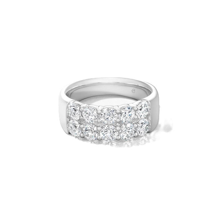 Hearts on Fire 18K White Gold Signature Double Row 1.95cttw Diamond Ring - Ring Size 6.5