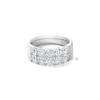 Hearts on Fire 18K White Gold Signature Double Row 1.95cttw Diamond Ring - Ring Size 6.5