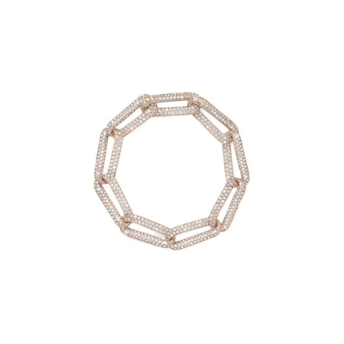 Hearts on Fire 18K Yellow Gold Inside Out 9.10cttw Diamond Link Bracelet