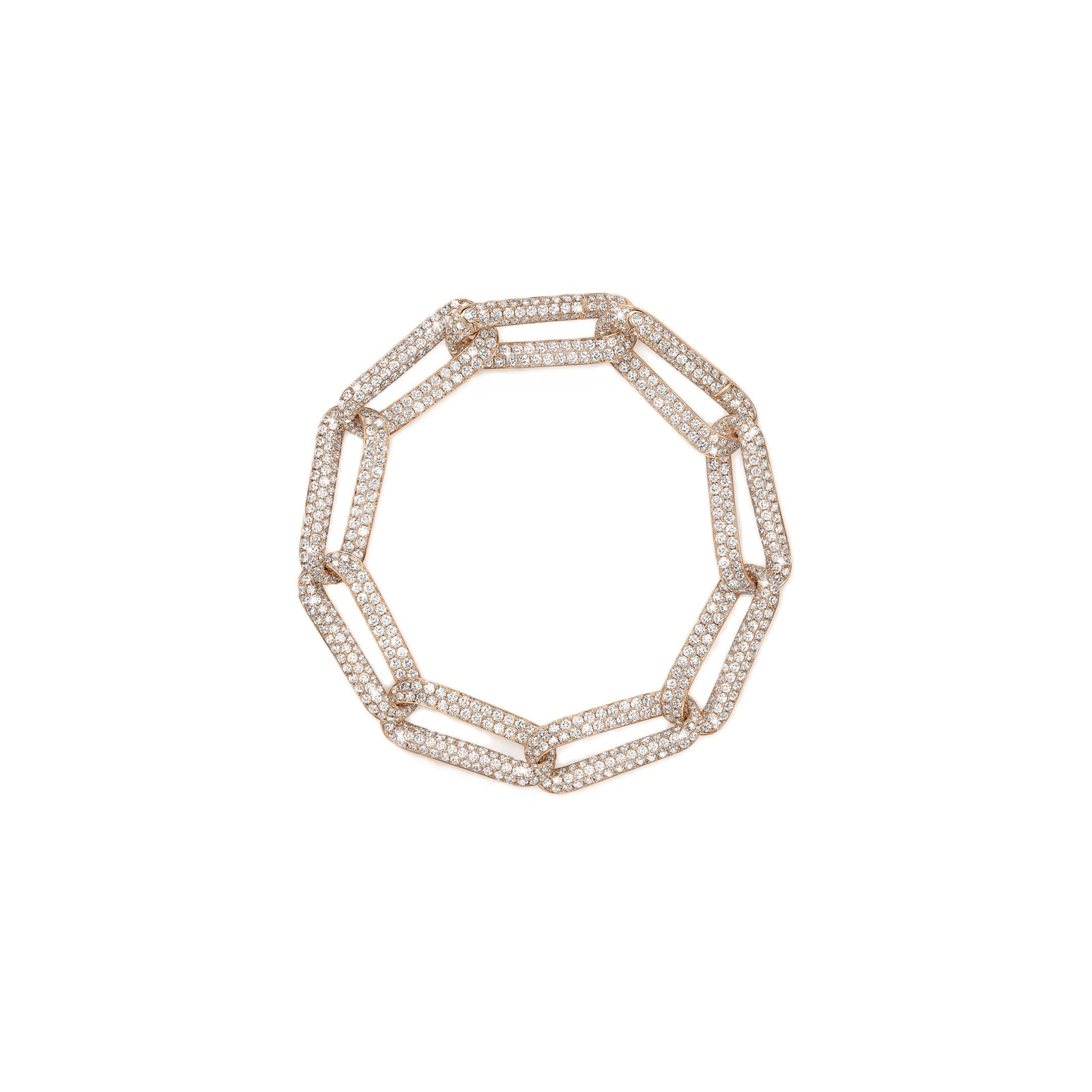 Hearts on Fire 18K Yellow Gold Inside Out 9.10cttw Diamond Link Bracelet