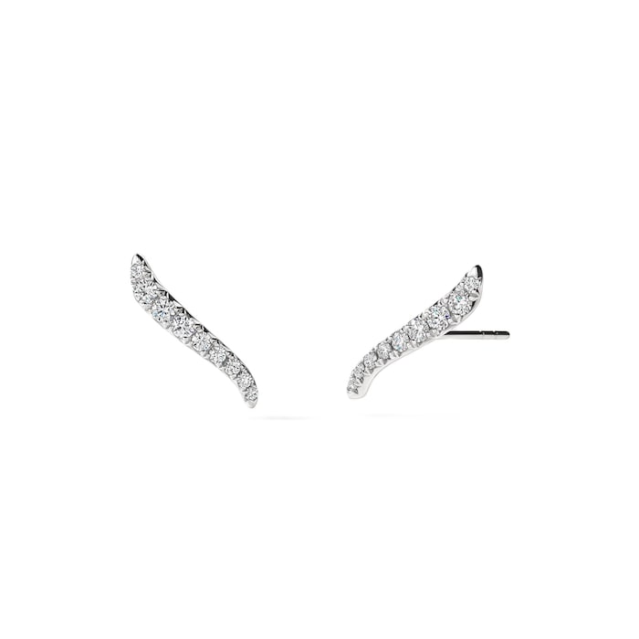 Hearts on Fire 18K White Gold Vela French Cut 0.25cttw Diamond Climber Earrings