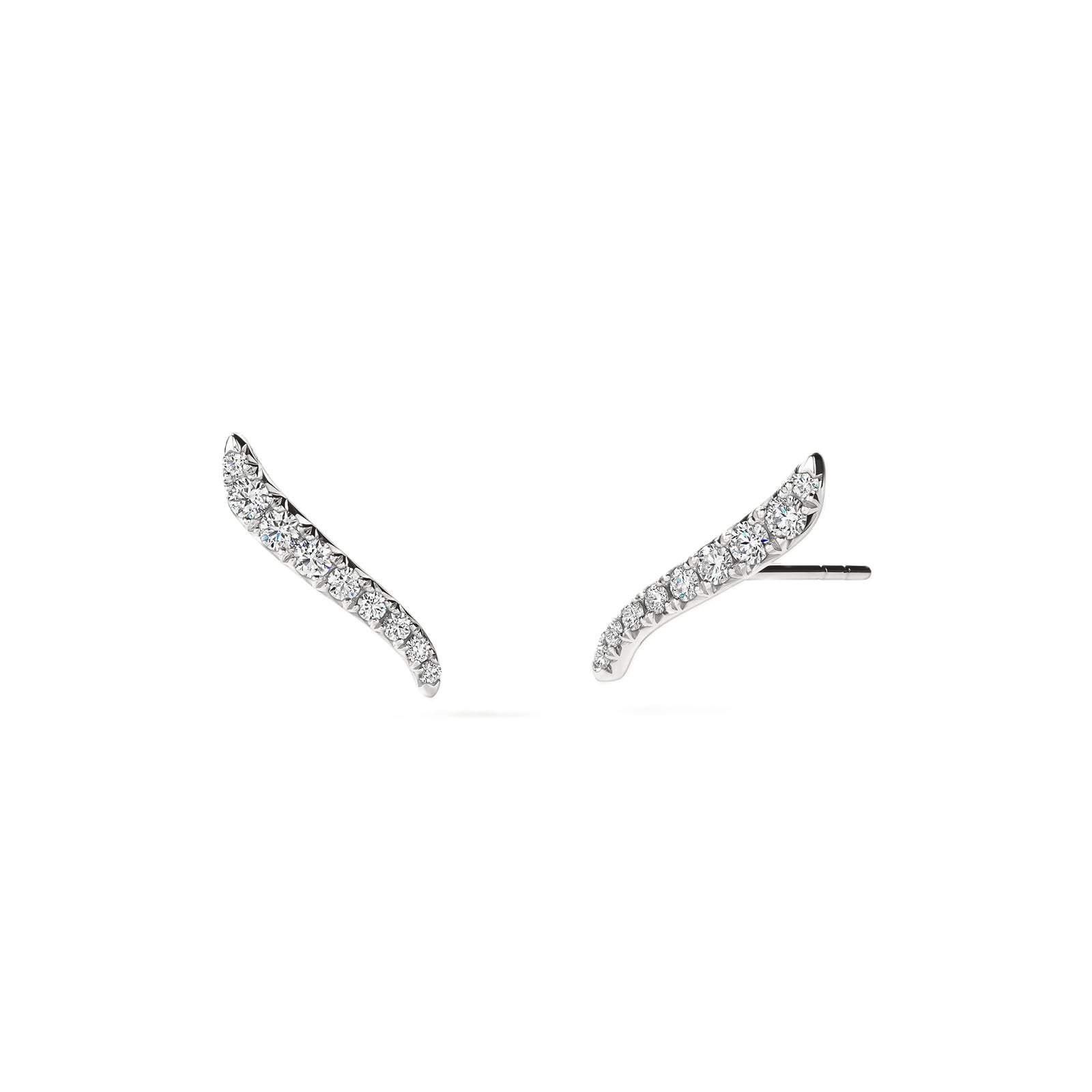 Hearts on Fire 18K White Gold Vela French Cut 0.25cttw Diamond Climber Earrings