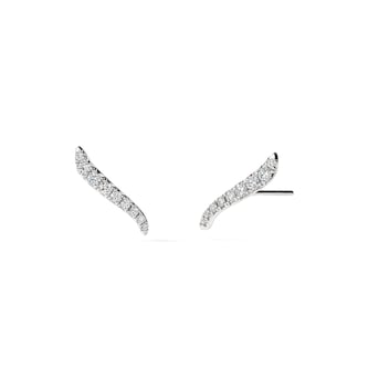 Hearts on Fire 18K White Gold Vela French Cut 0.25cttw Diamond Climber Earrings
