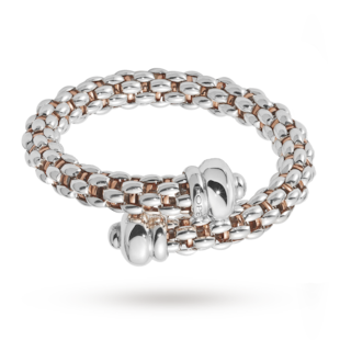 FOPE Silver Star Cross Over Bangle