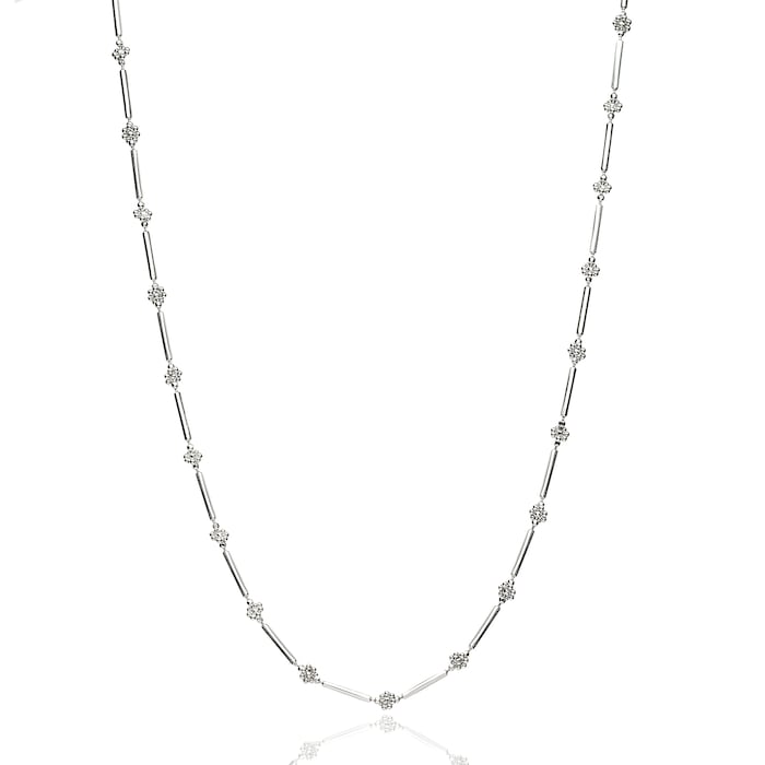 Platinum Born Rose Station Necklace