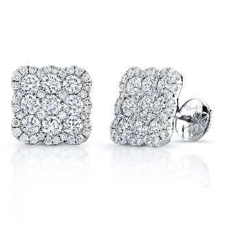 Uneek 18k White Gold Diamond 1.85cttw Stud Earrings Uneek 18k White Gold Diamond 1.85cttw Stud Earrings