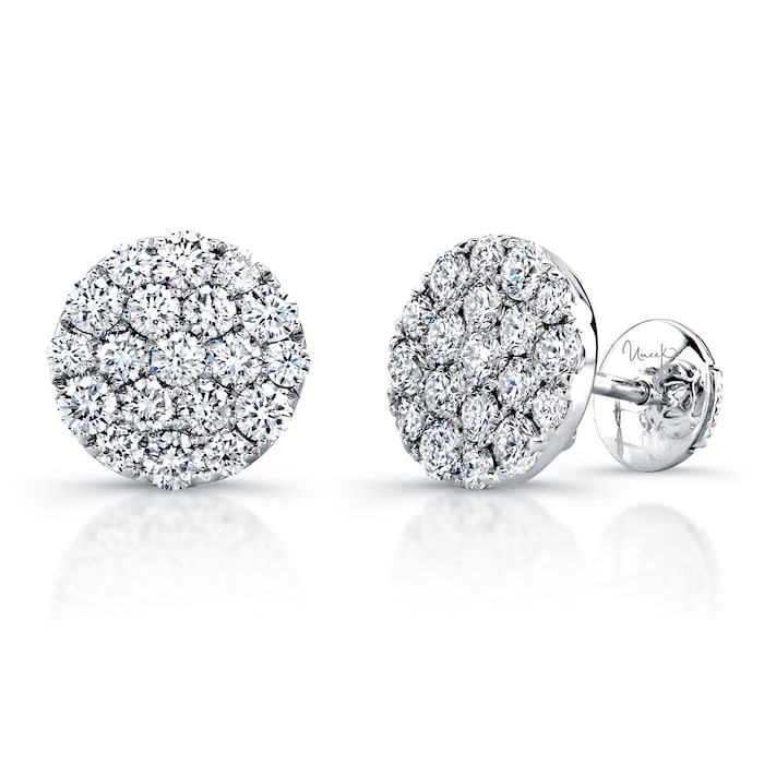 Uneek 18k White Gold Diamond 1.25cttw Stud Earrings