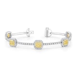 Uneek 18k Gold Two-Tone Princess-Cut Fancy Yellow Diamond Bracelet