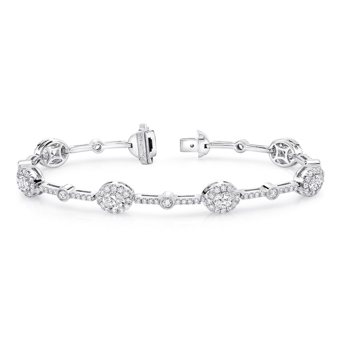 Uneek 18k White Gold Oval 4.53cttw Diamond Bracelet