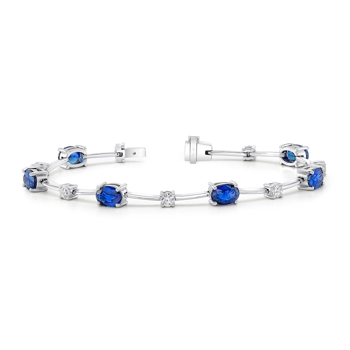 Uneek 18k White Gold Blue Sapphire & Diamond Bracelet