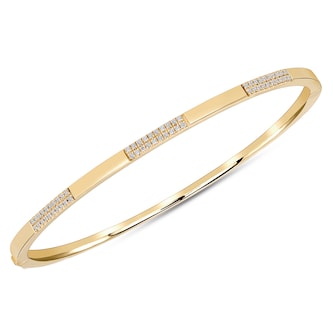 Uneek 14k Yellow Gold 0.24cttw Diamond Stackable Bangle 50x60mm Uneek 14k Yellow Gold 0.24cttw Diamond Stackable Bangle 50x60mm