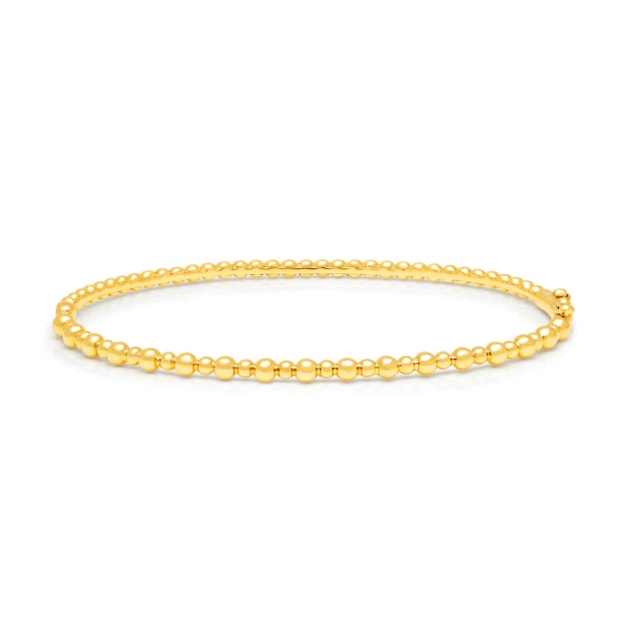 Uneek 14k Yellow Gold Beaded Bangle