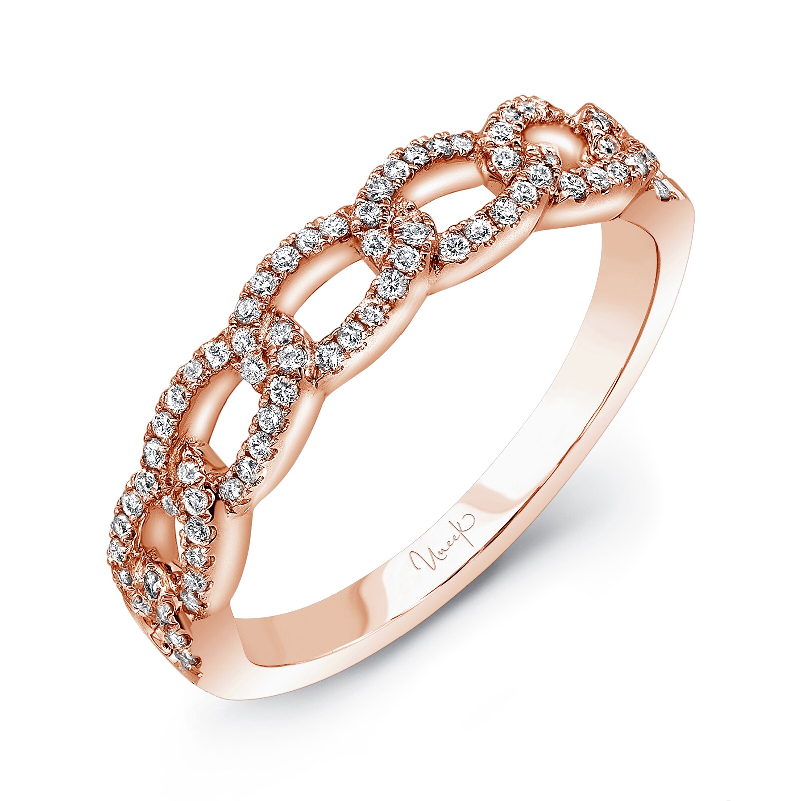 Uneek 14k Rose Gold La Mirada Stackable 0.25cttw Diamond Band - Ring Size 6.5