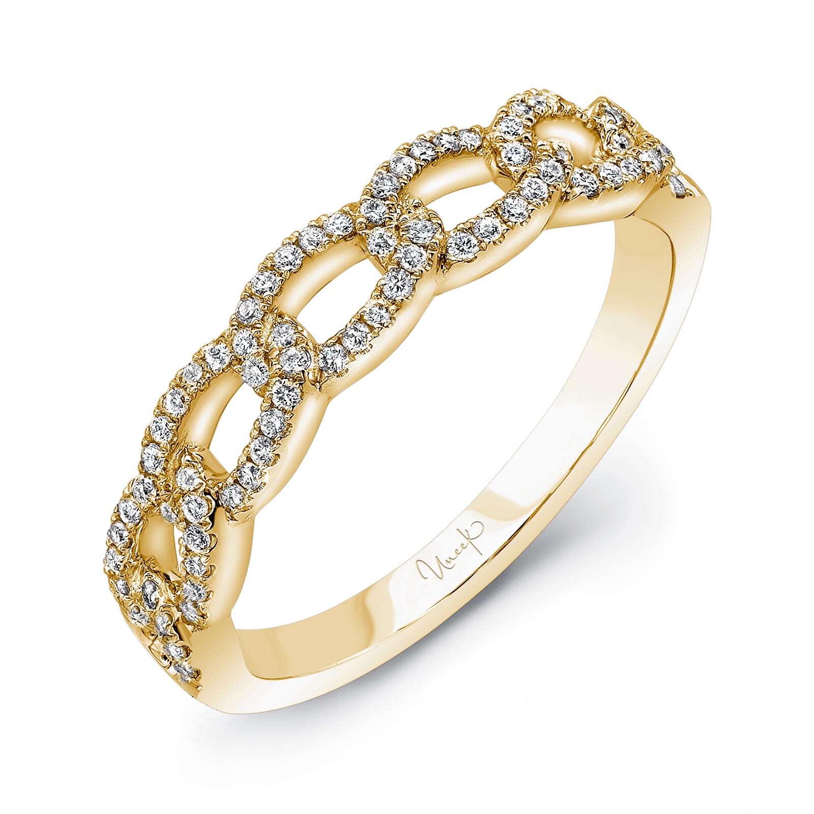Uneek 14k Yellow Gold La Mirada Stackable 0.25cttw Diamond Band - Ring Size 6.5