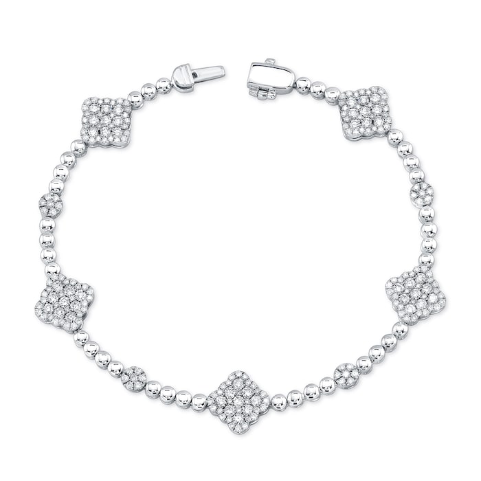 Uneek 14K White Gold Bouquet Collection 2.00cttw Diamond Bracelet