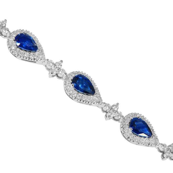 Uneek 14k White Gold Sapphire & Diamond Bracelet