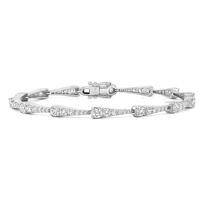 Uneek 18K White Gold 3.00cttw Diamond Bracelet