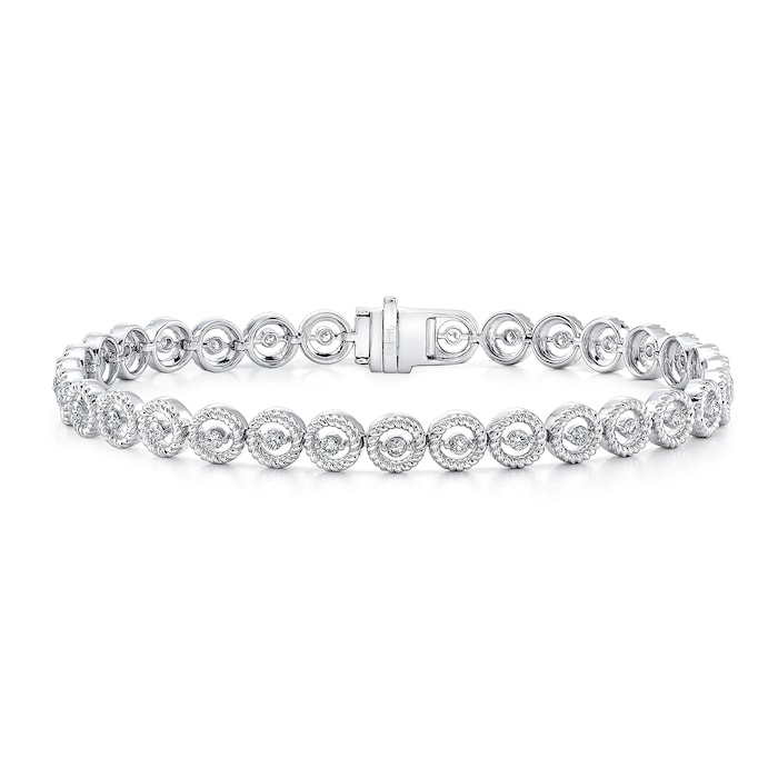 Uneek 14k White Gold 0.80cttw Round Diamond Bracelet